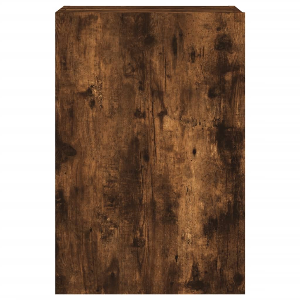 væghængt tv-bord 40,5x30x60 cm konstrueret træ røget egetræ
