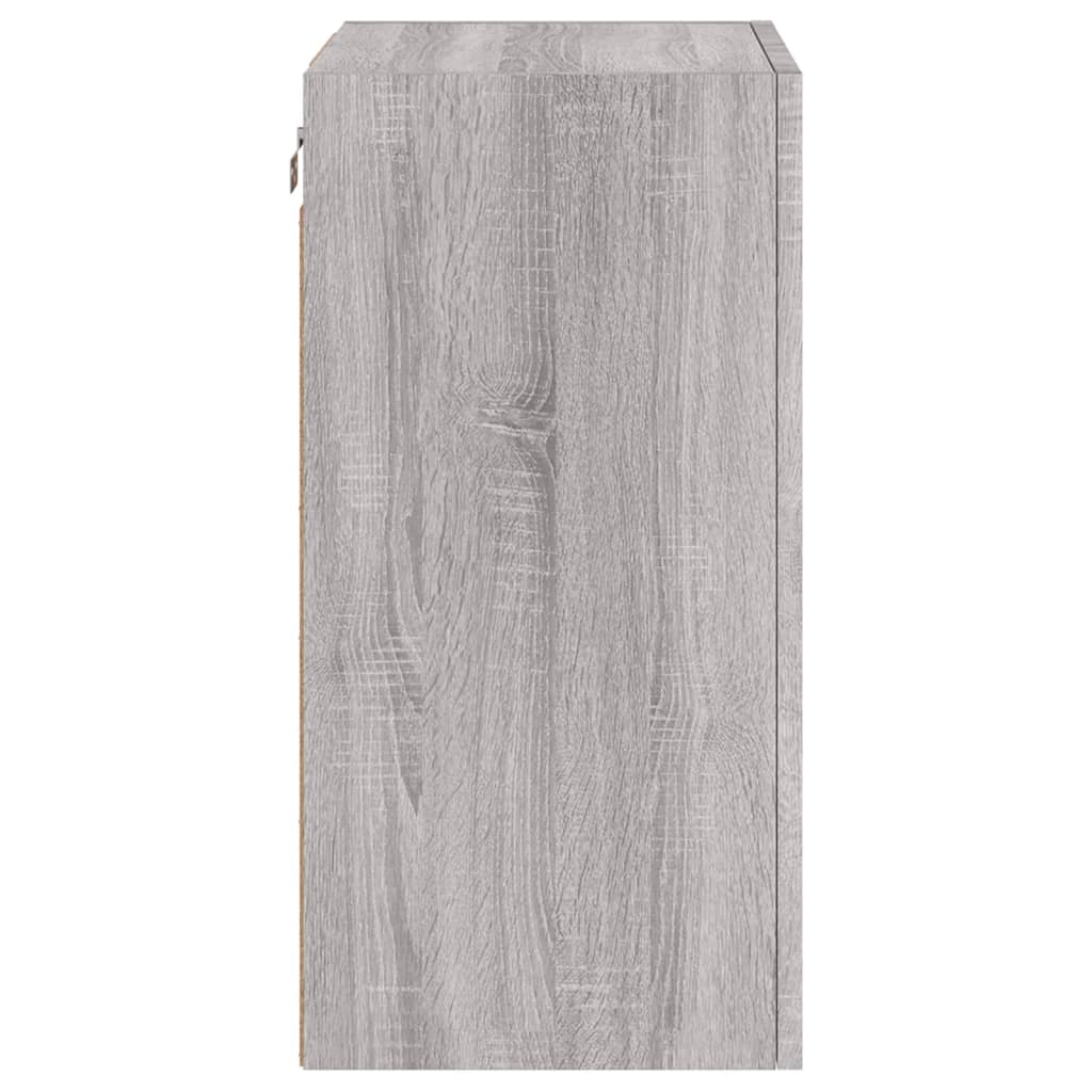 væghængt tv-bord 40,5x30x60 cm konstrueret træ grå sonoma-eg