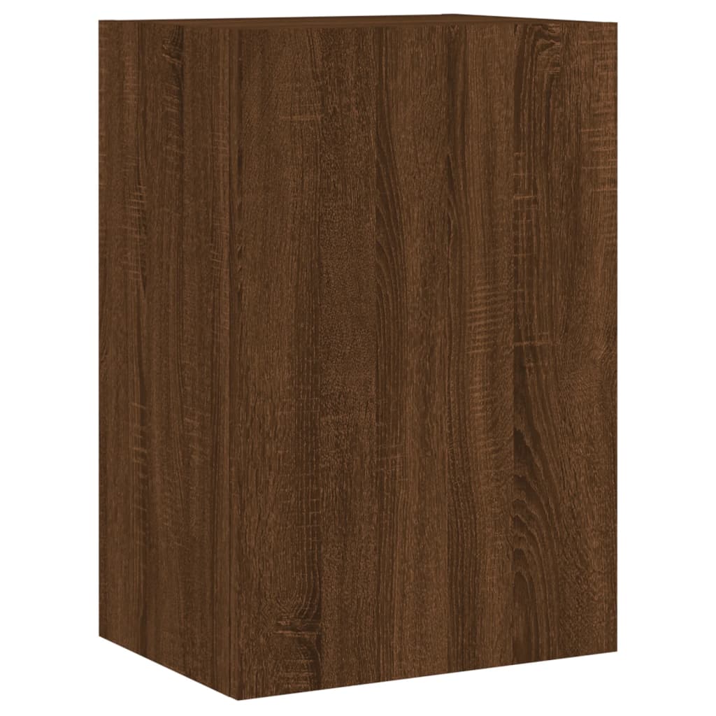 væghængt tv-bord 40,5x30x60 cm konstrueret træ brunt egetræ