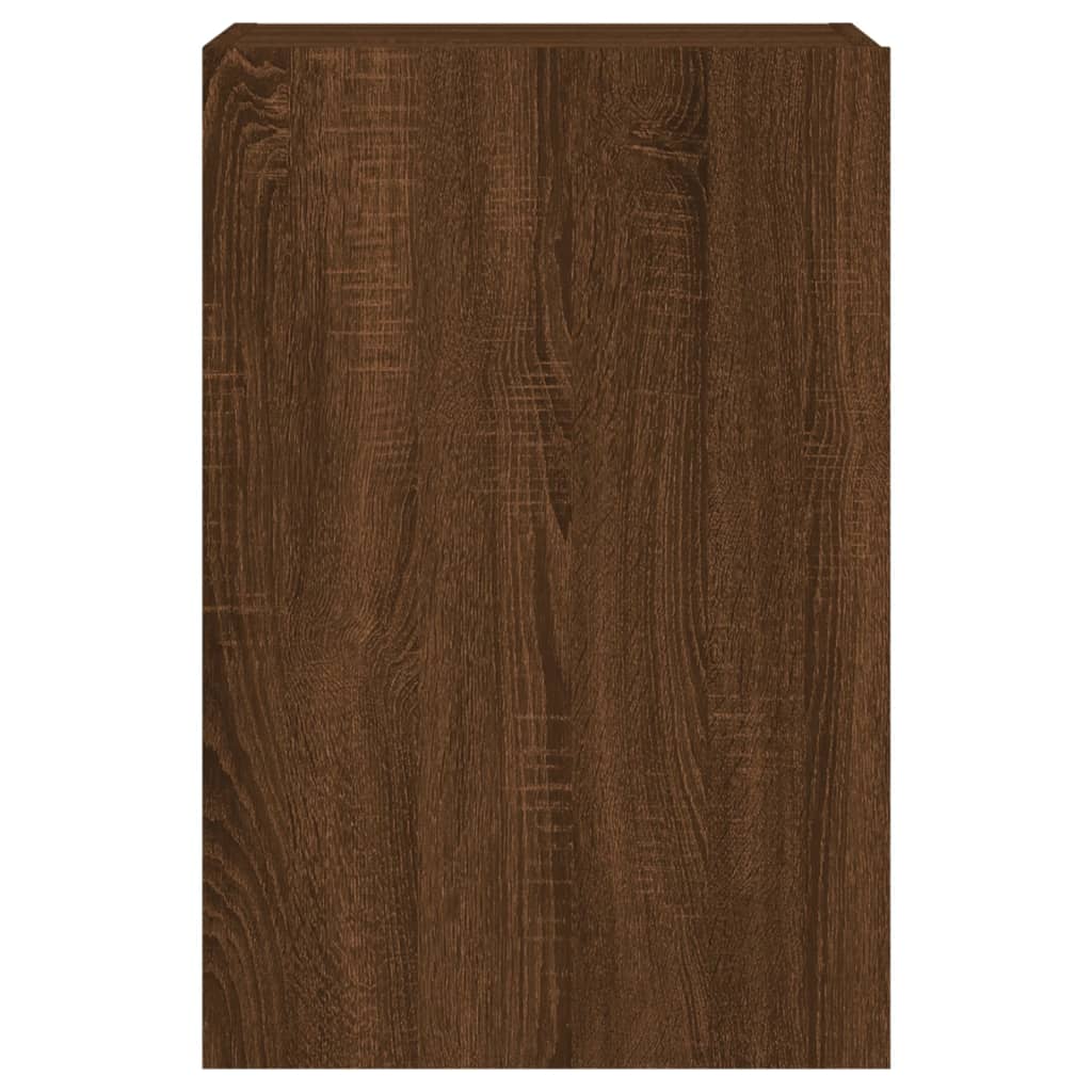 væghængt tv-bord 40,5x30x60 cm konstrueret træ brunt egetræ