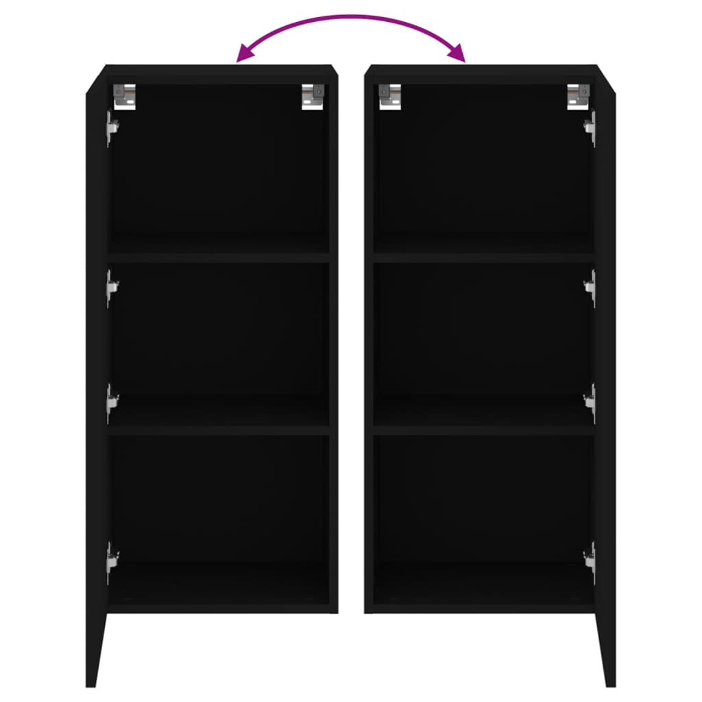væghængt tv-bord 40,5x30x90 cm konstrueret træ sort