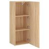 væghængt tv-bord 40,5x30x102 cm konstrueret træ sonoma-eg