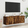 væghængte tv-borde 2 stk. 60x30x41 cm røget egetræsfarve