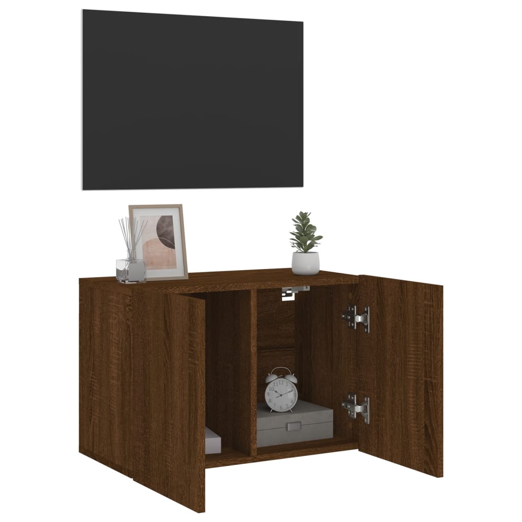 væghængt tv-bord 60x30x41 cm brun egetræsfarve
