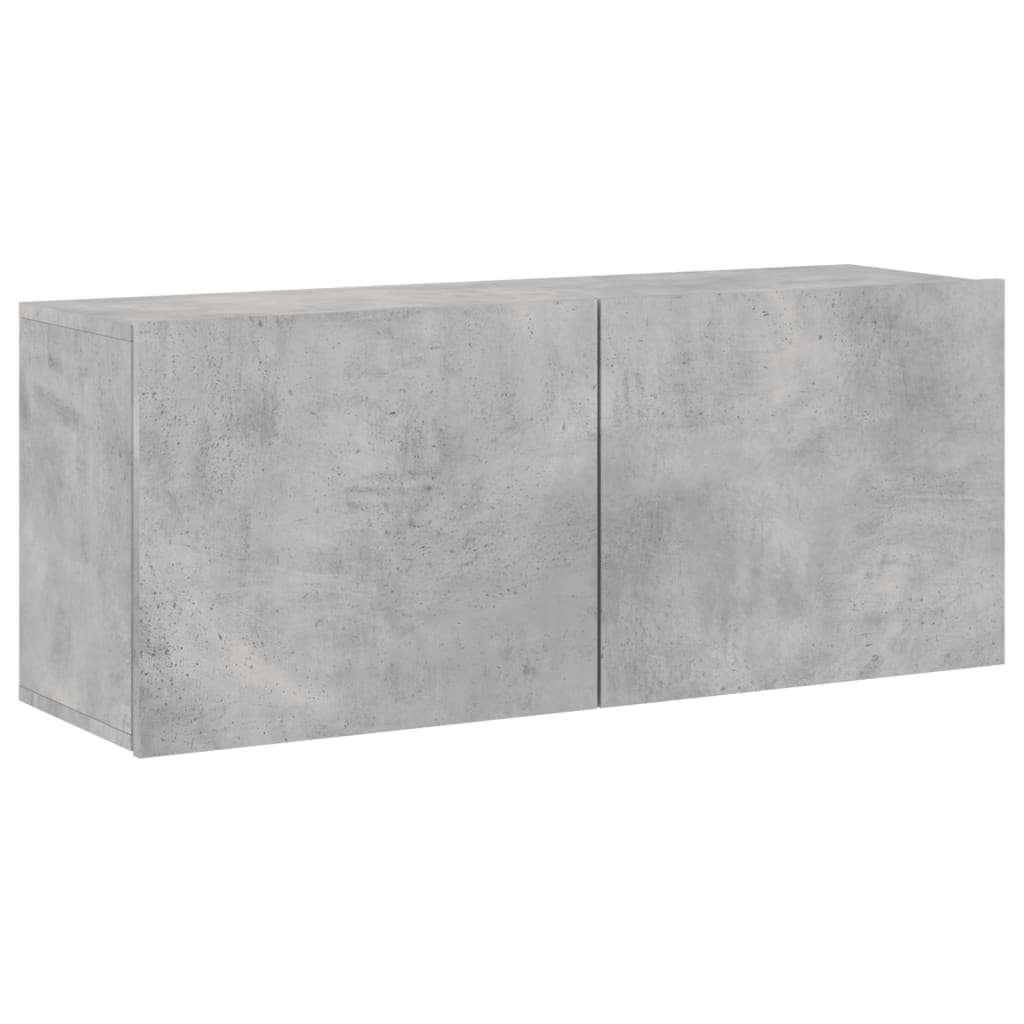 væghængt tv-bord 100x30x41 cm betongrå