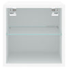 væghængt tv-bord med LED-lys 30x28,5x30 cm hvid