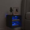 væghængt tv-bord med LED-lys 30x28,5x30 cm sort