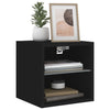 væghængte tv-borde 2 stk. med LED-lys 30x28,5x30 cm sort