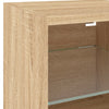 væghængt tv-bord med LED-lys 30x28,5x30 cm sonoma-eg