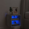 væghængt tv-bord med LED-lys 30x28,5x30 cm grå sonoma-eg
