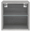 væghængt tv-bord med LED-lys 30x28,5x30 cm grå sonoma-eg
