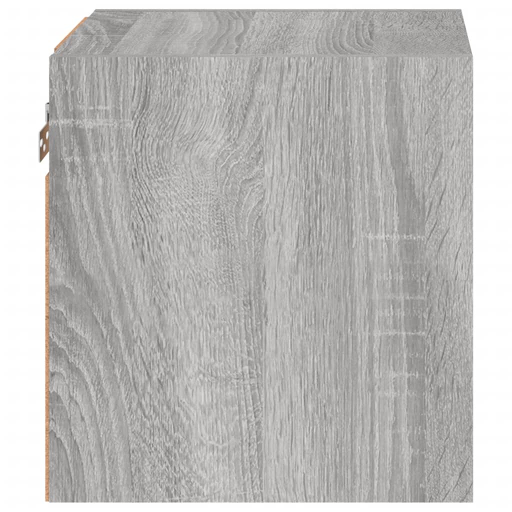 væghængt tv-bord med LED-lys 30x28,5x30 cm grå sonoma-eg