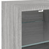 væghængt tv-bord med LED-lys 30x28,5x30 cm grå sonoma-eg