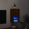 tv-bord med LED-lys 30,5x30x60 cm brun egetræsfarve