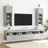 tv-bord med LED-lys 30,5x30x90 cm betongrå