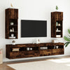 tv-bord med LED-lys 30,5x30x90 cm røget egetræsfarve