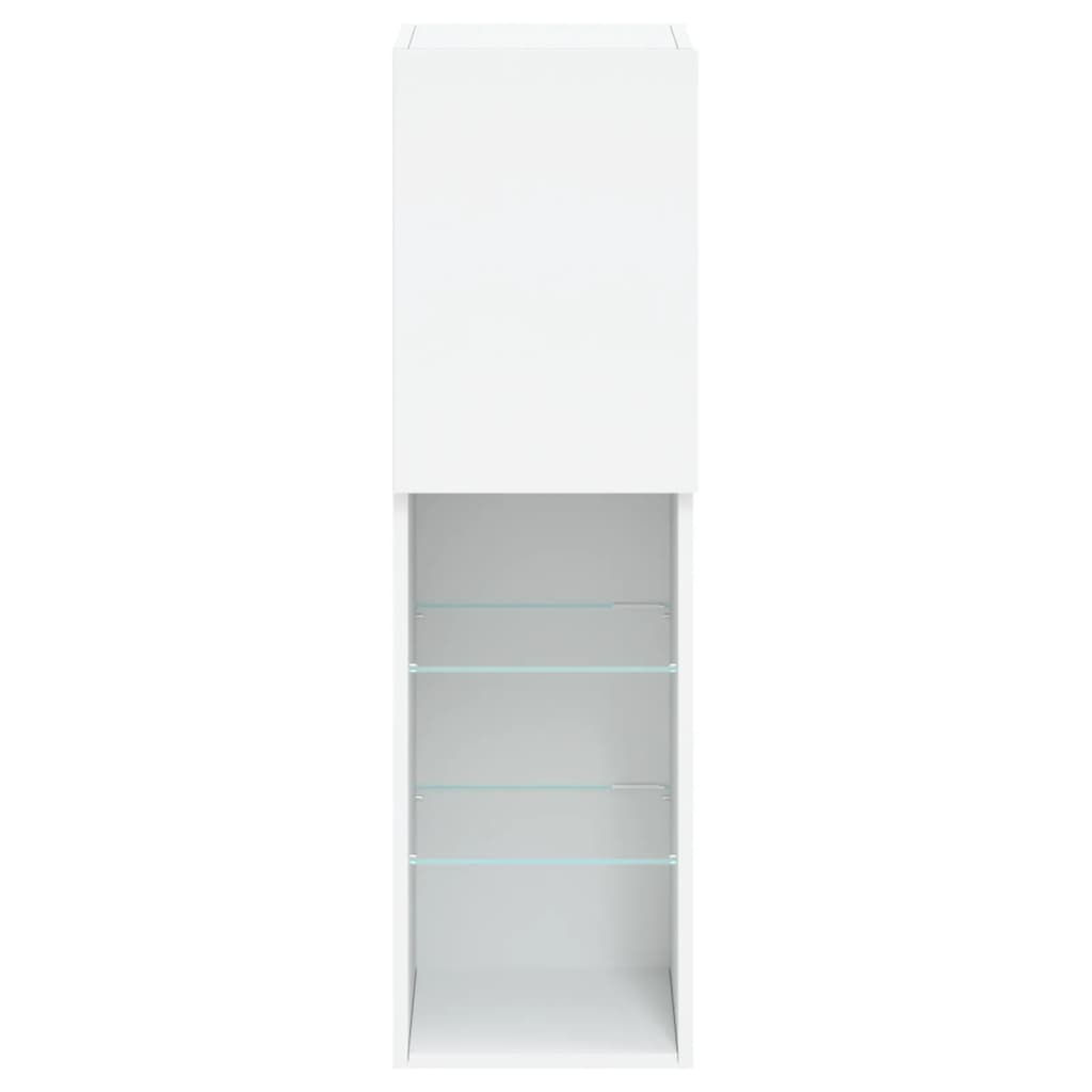 tv-borde 2 stk. med LED-lys 30,5x30x102 cm hvid