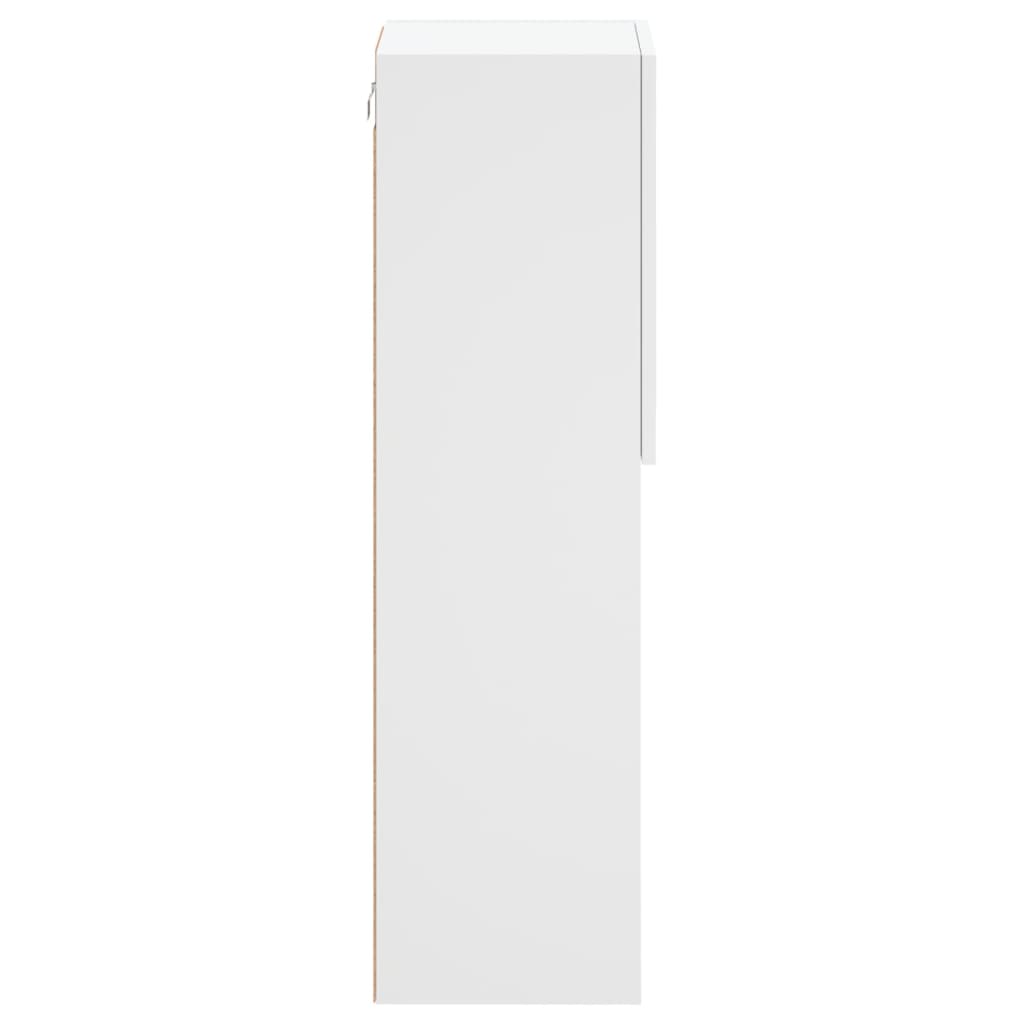 tv-borde 2 stk. med LED-lys 30,5x30x102 cm hvid
