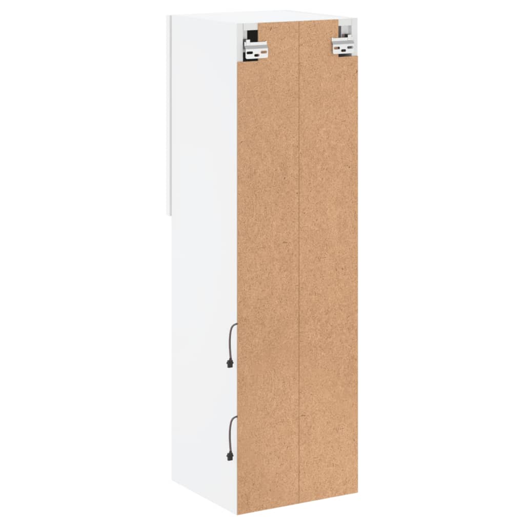 tv-borde 2 stk. med LED-lys 30,5x30x102 cm hvid