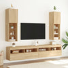 tv-bord med LED-lys 30,5x30x102 cm sonoma-eg
