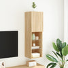 tv-bord med LED-lys 30,5x30x102 cm sonoma-eg