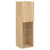 tv-bord med LED-lys 30,5x30x102 cm sonoma-eg