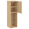 tv-bord med LED-lys 30,5x30x102 cm sonoma-eg