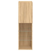 tv-bord med LED-lys 30,5x30x102 cm sonoma-eg