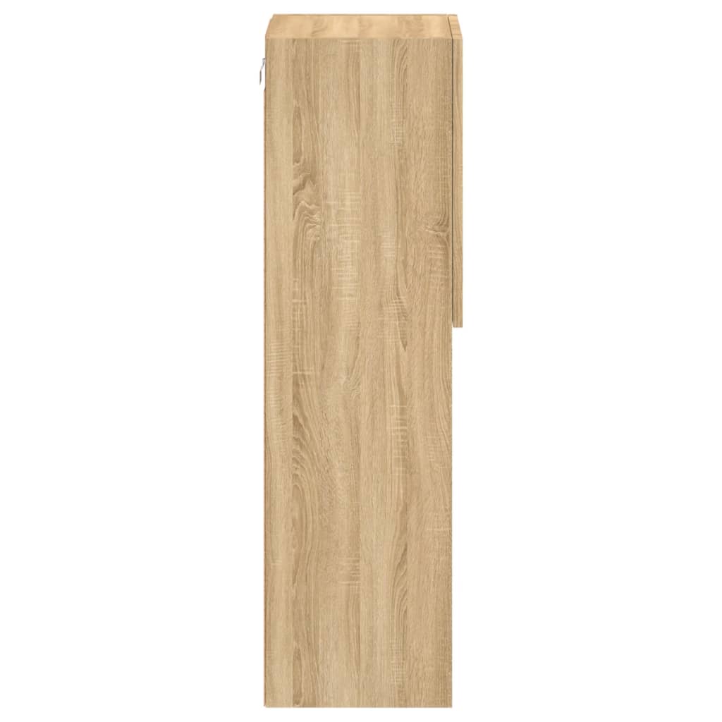 tv-bord med LED-lys 30,5x30x102 cm sonoma-eg