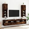 tv-bord med LED-lys 30,5x30x102 cm røget egetræsfarve