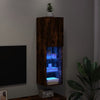 tv-bord med LED-lys 30,5x30x102 cm røget egetræsfarve