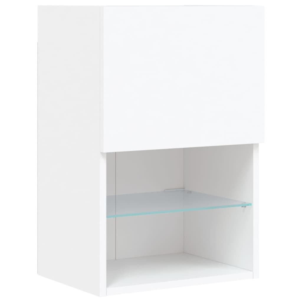 tv-bord med LED-lys 40,5x30x60 cm hvid
