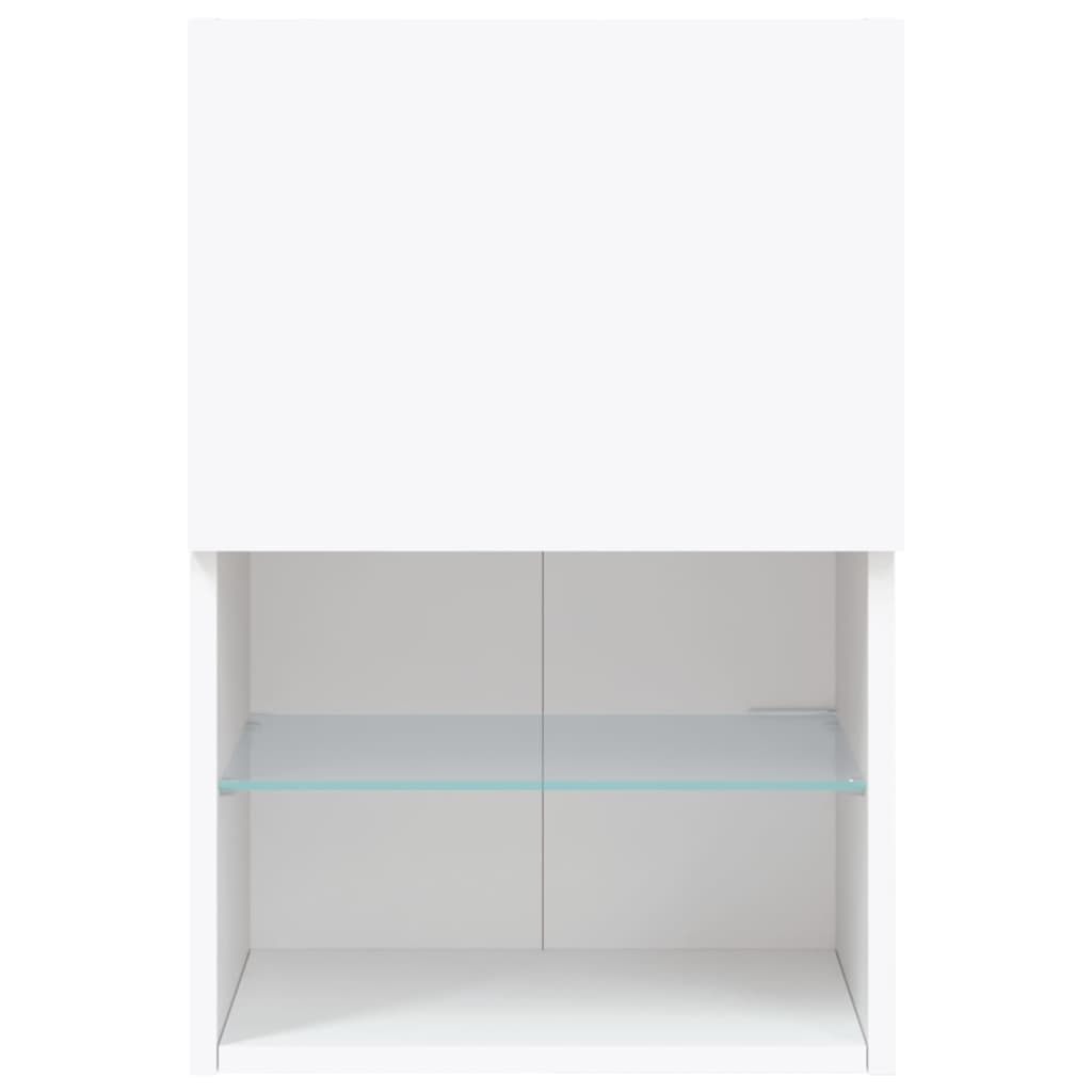 tv-bord med LED-lys 40,5x30x60 cm hvid