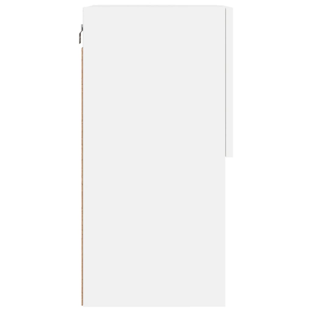 tv-bord med LED-lys 40,5x30x60 cm hvid
