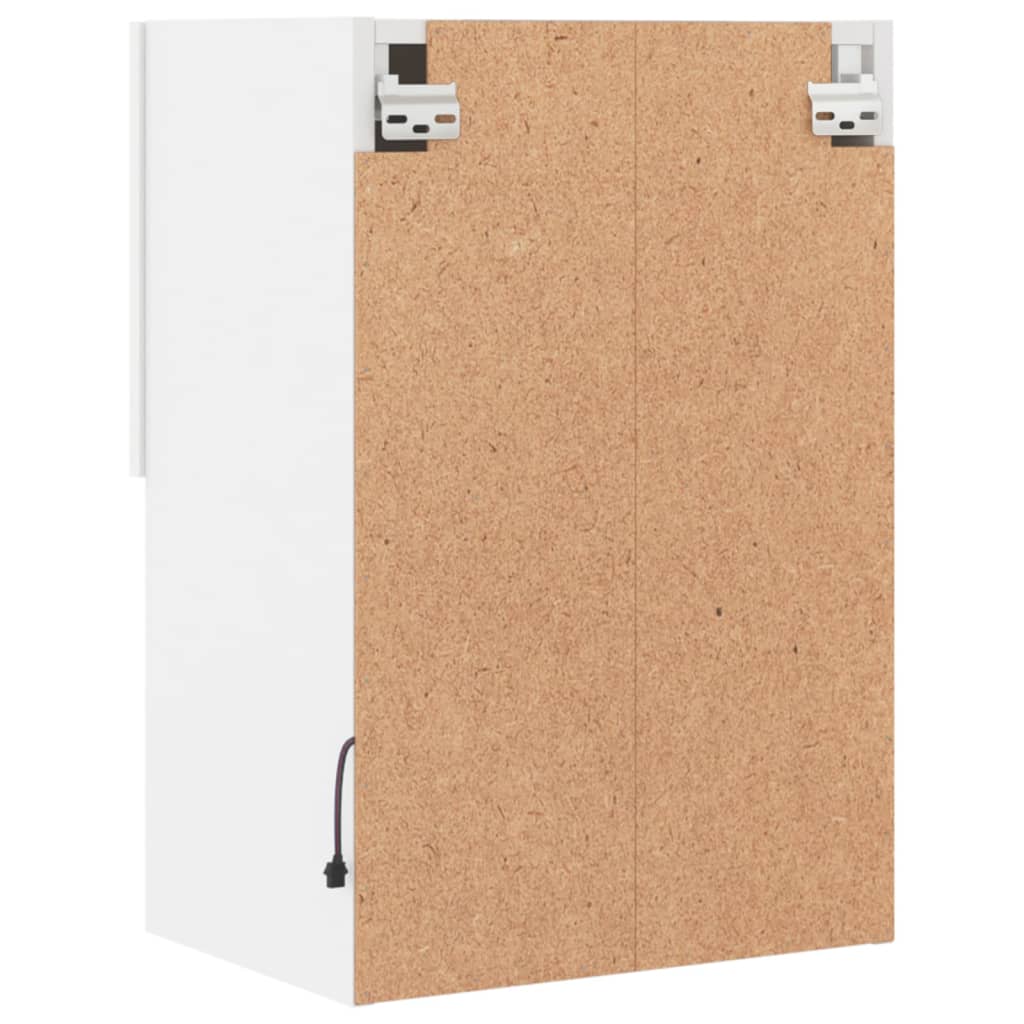 tv-bord med LED-lys 40,5x30x60 cm hvid