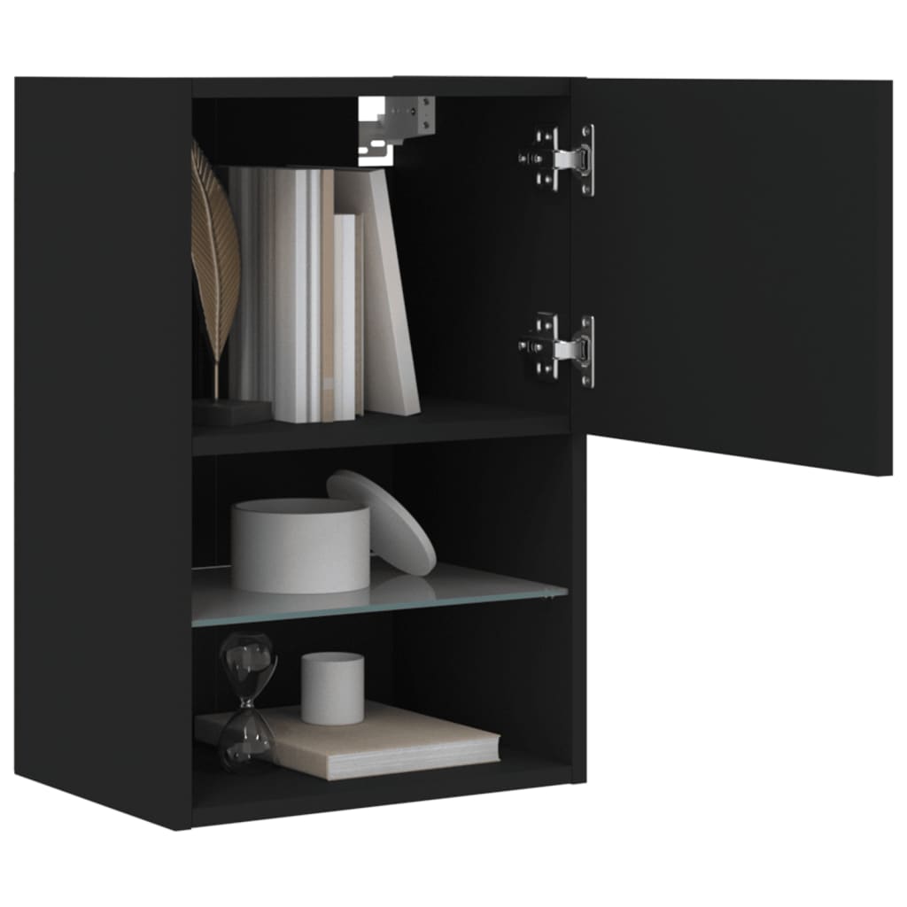 4vidaXL tv-borde med LED-lys 2 stk. 40,5x30x60 cm sort