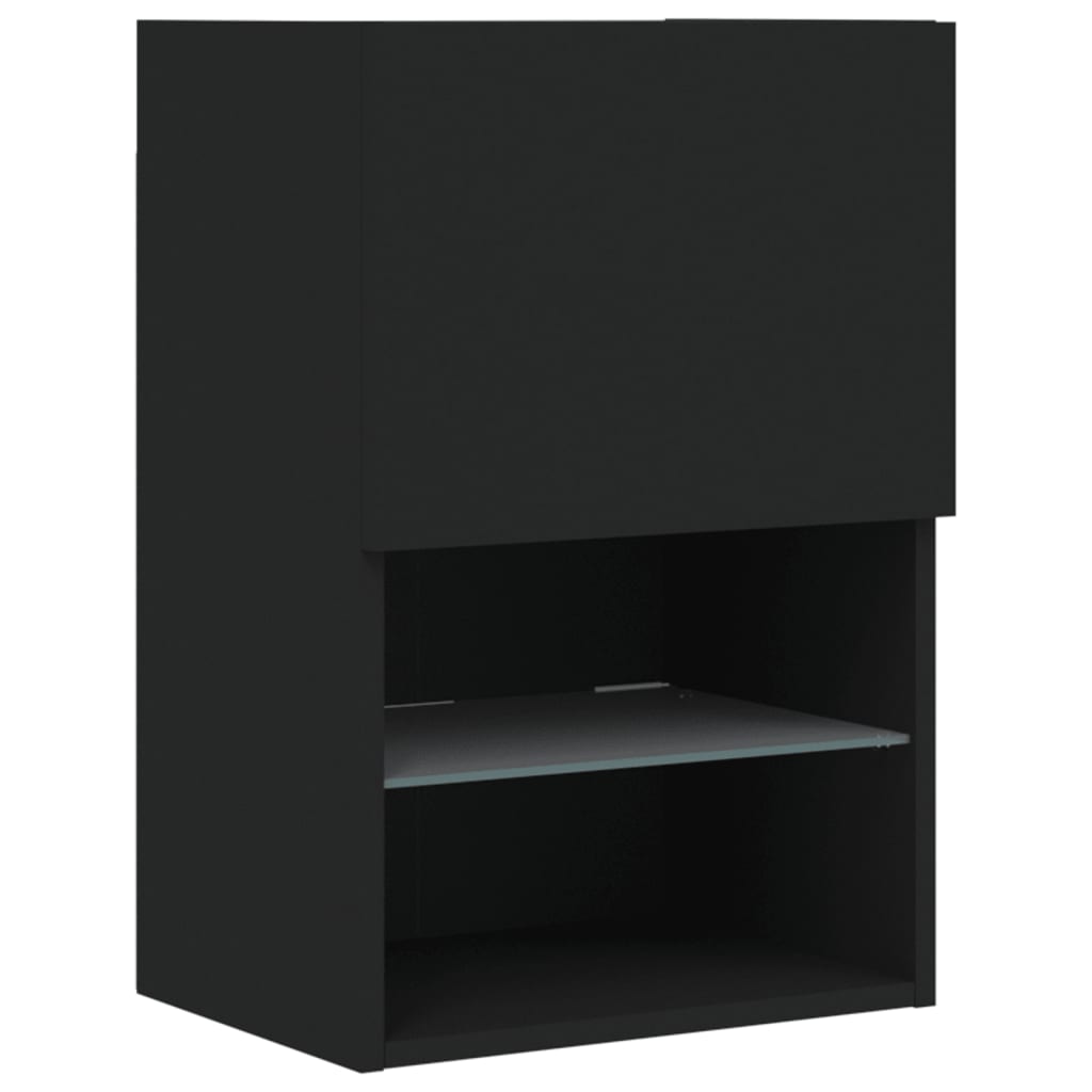 4vidaXL tv-borde med LED-lys 2 stk. 40,5x30x60 cm sort