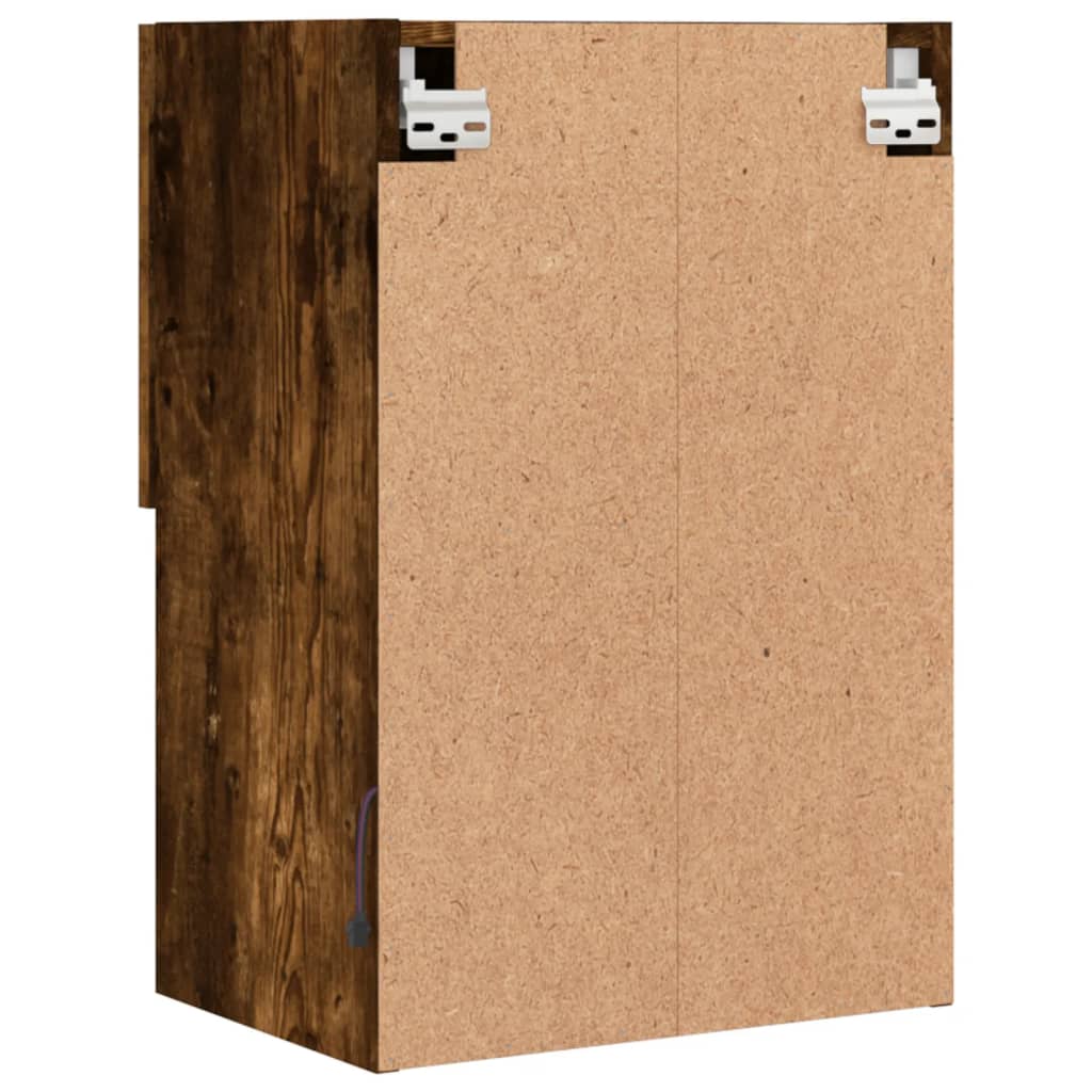 tv-bord med LED-lys 40,5x30x60 cm røget egetræsfarve