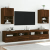 tv-borde med LED-lys 2 stk. 40,5x30x60 cm brun egetræsfarve