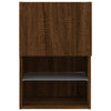 tv-borde med LED-lys 2 stk. 40,5x30x60 cm brun egetræsfarve