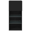 tv-bord med LED-lys 40,5x30x60 cm sort