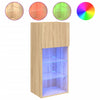 tv-borde med LED-lys 2 stk. 40,5x30x90 cm sonoma-eg