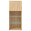 tv-borde med LED-lys 2 stk. 40,5x30x90 cm sonoma-eg