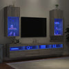 tv-borde 2 stk. med LED-lys 40,5x30x90 cm grå sonoma-eg