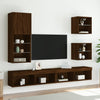 tv-bord med LED-lys 40,5x30x102 cm brun egetræsfarve