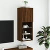 tv-bord med LED-lys 40,5x30x102 cm brun egetræsfarve