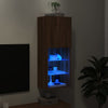 tv-bord med LED-lys 40,5x30x102 cm brun egetræsfarve