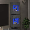 væghængte skabe til TV 2 stk. med LED-lys 40x30x60,5 cm betongrå