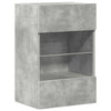 væghængte skabe til TV 2 stk. med LED-lys 40x30x60,5 cm betongrå