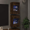væghængte skabe til TV 2 stk. med LED-lys 40x30x60,5 cm røget eg